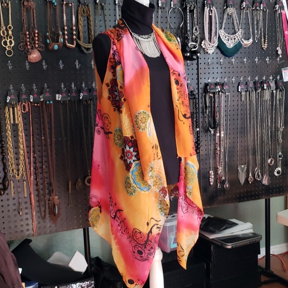 Colorful Asian Print Silky Cover